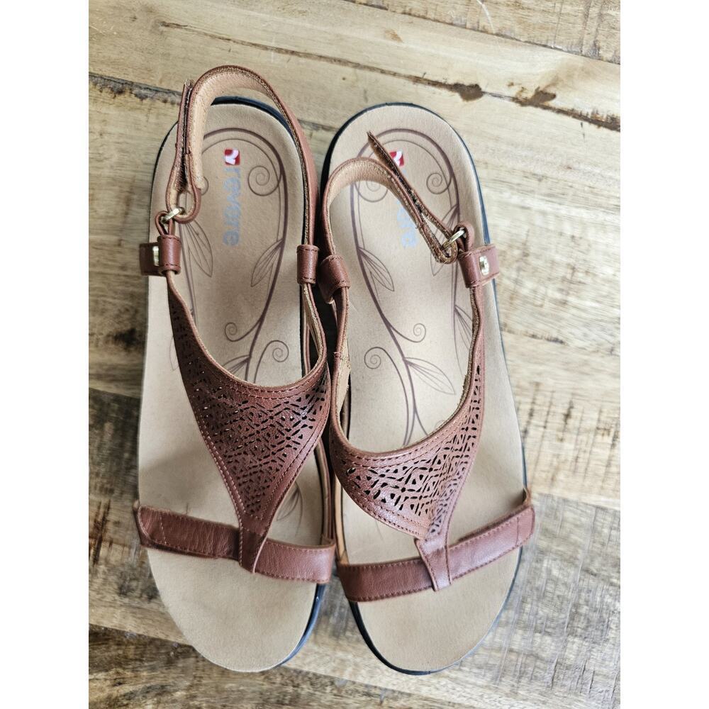 REVERE Women's Santa Fe Sandals in Brown Open Toe Adjustable SZ 11.5 NEW - Picture 5 of 10